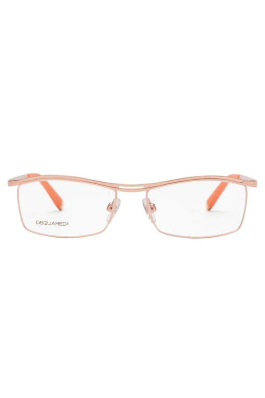 Dsquared² Rose Gold Metal Glasses - Front View